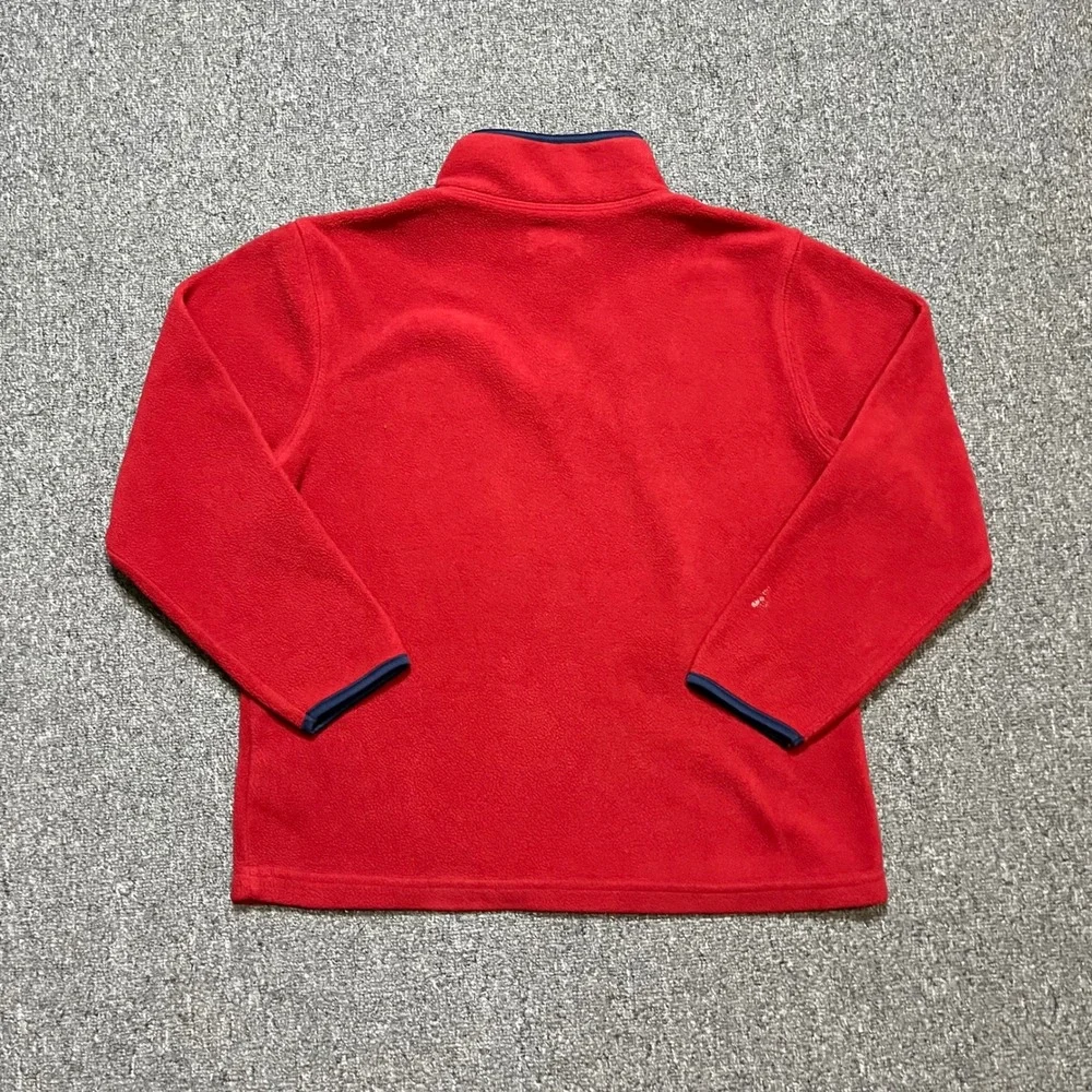 Old Navy Fleece Quarter Zip Pullover Size M 8 Red Navy Blue Logo Kids Sweatshirt